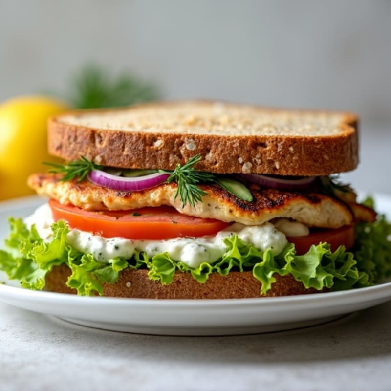 Herb-Roasted Chicken and Greek Yogurt Salad Sandwich