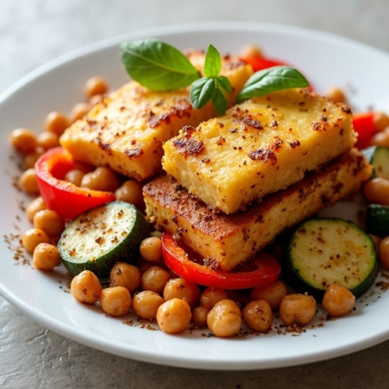 Crispy Pan-Seared Paneer with Roasted Vegetables