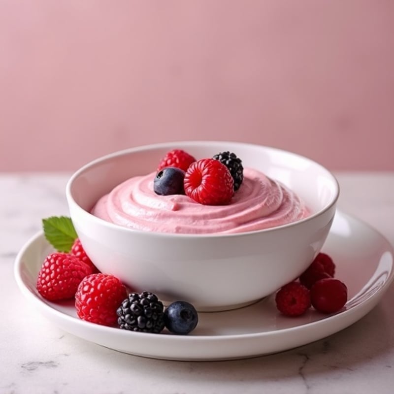 Silky Greek Yogurt Protein Mousse with Mixed Berries