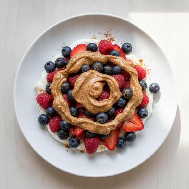 Greek Yogurt Parfait with Mixed Berries and Almond Butter