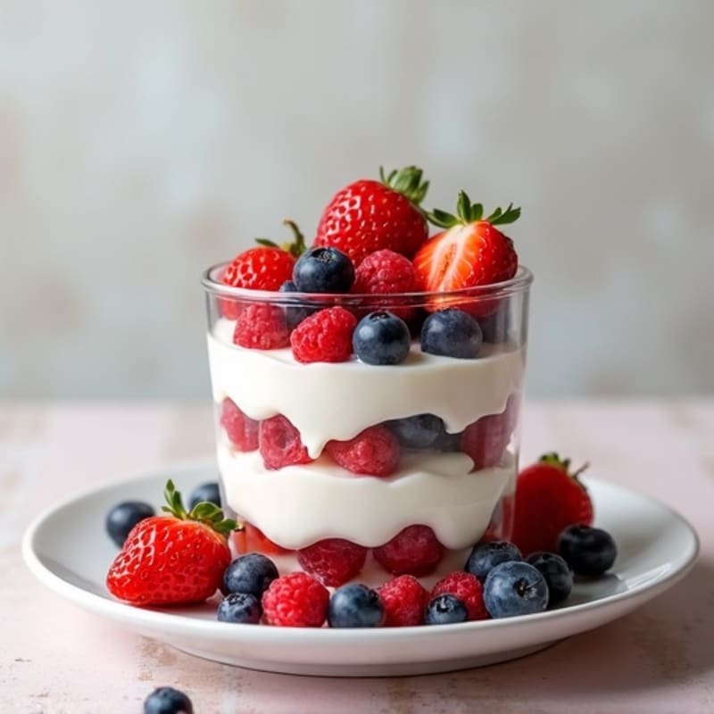 Greek Yogurt Protein Parfait with Mixed Berries