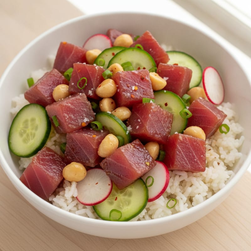 Ahi Tuna Poke Bowl with Macadamia Nuts