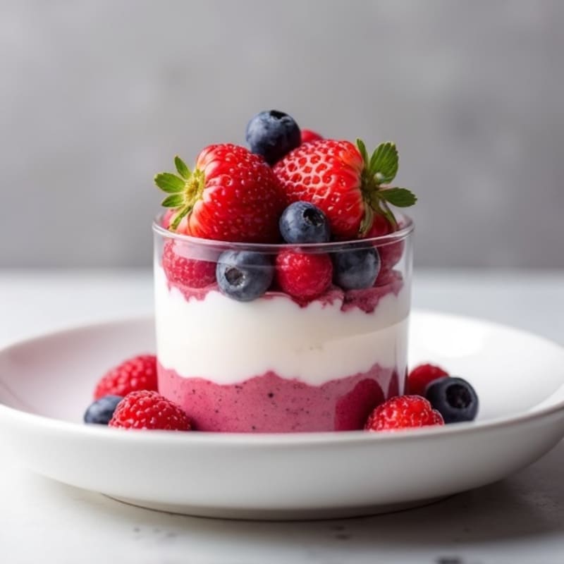 Greek Yogurt Protein Pudding with Mixed Berries