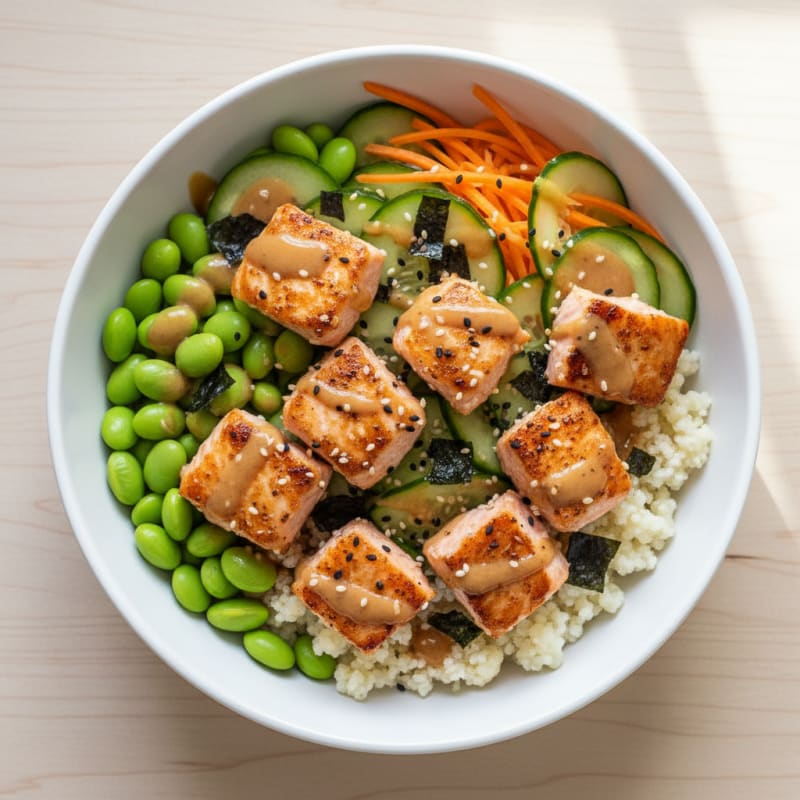 Zesty Sesame Salmon Sushi Bowl
