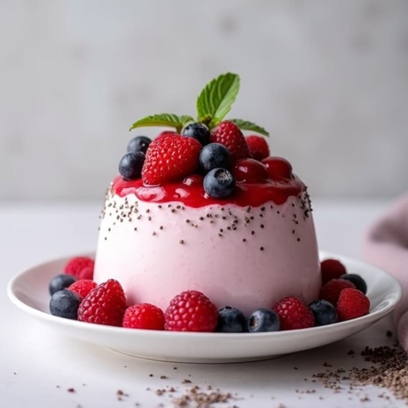 Greek Yogurt Protein Mousse with Mixed Berries