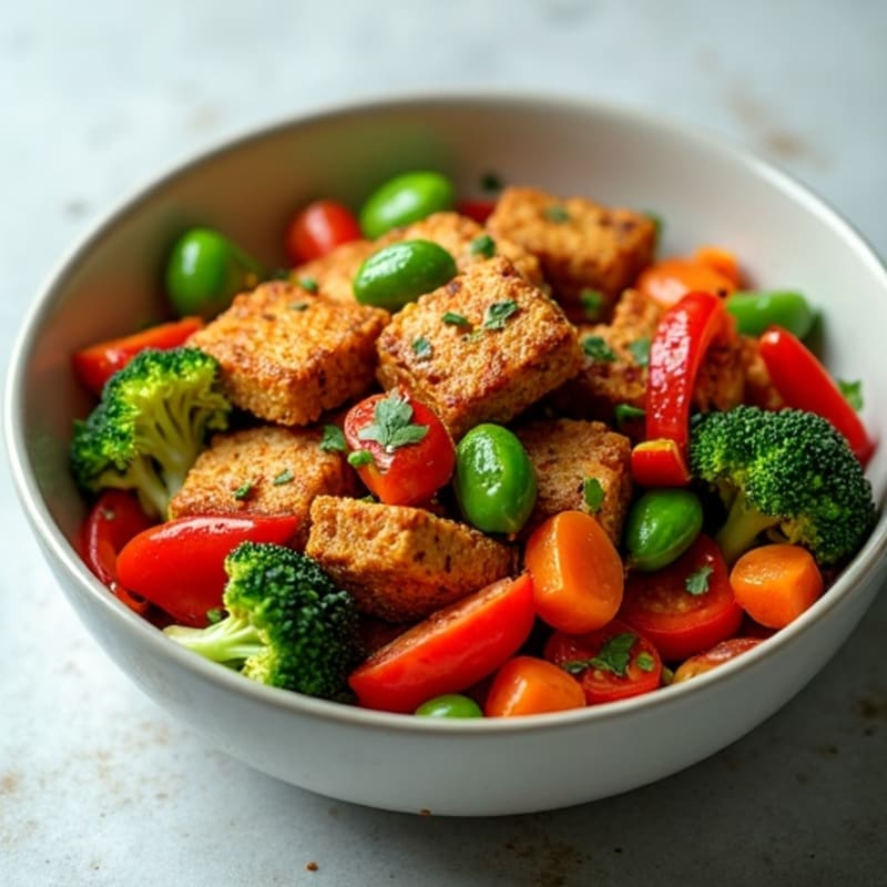 Crispy Maple Glazed Tempeh Stir-Fry with Fresh Vegetables