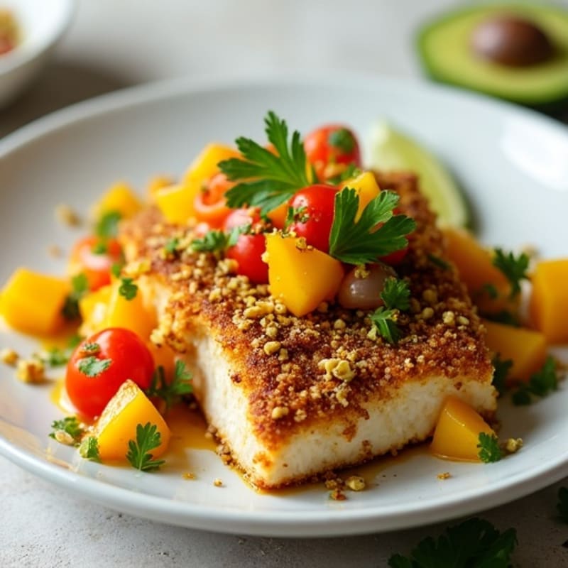 Crispy Pistachio-Crusted Mahi Mahi with Mango Salsa