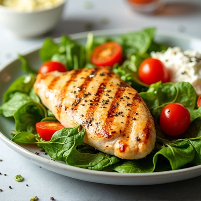 Grilled Chicken Breast with Mixed Greens and Citrus Vinaigrette