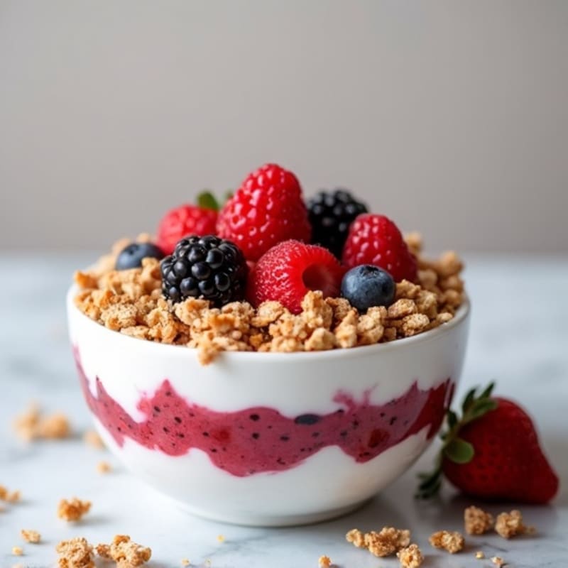 Creamy Berry Yogurt Parfait with Crunchy Granola