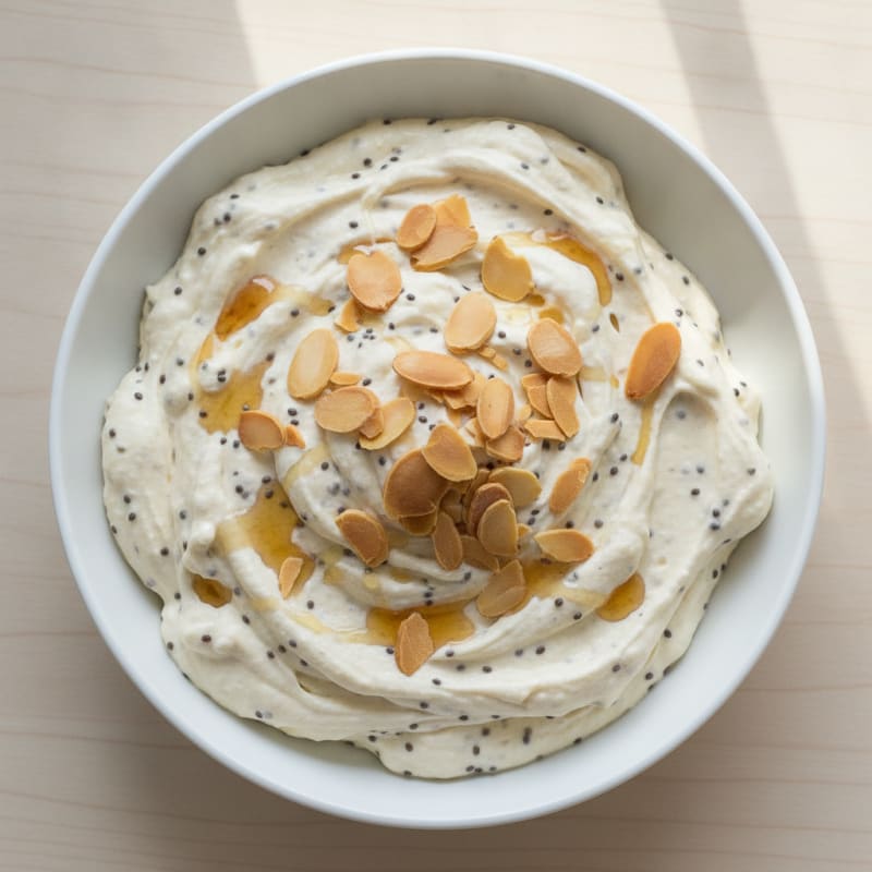 Silky Vanilla Protein Mousse with Chia and Toasted Almonds