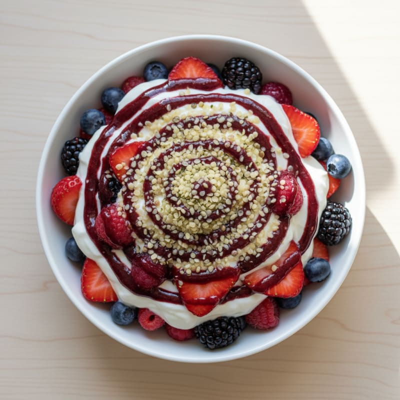 Creamy Vanilla Greek Yogurt Protein Parfait with Mixed Berries