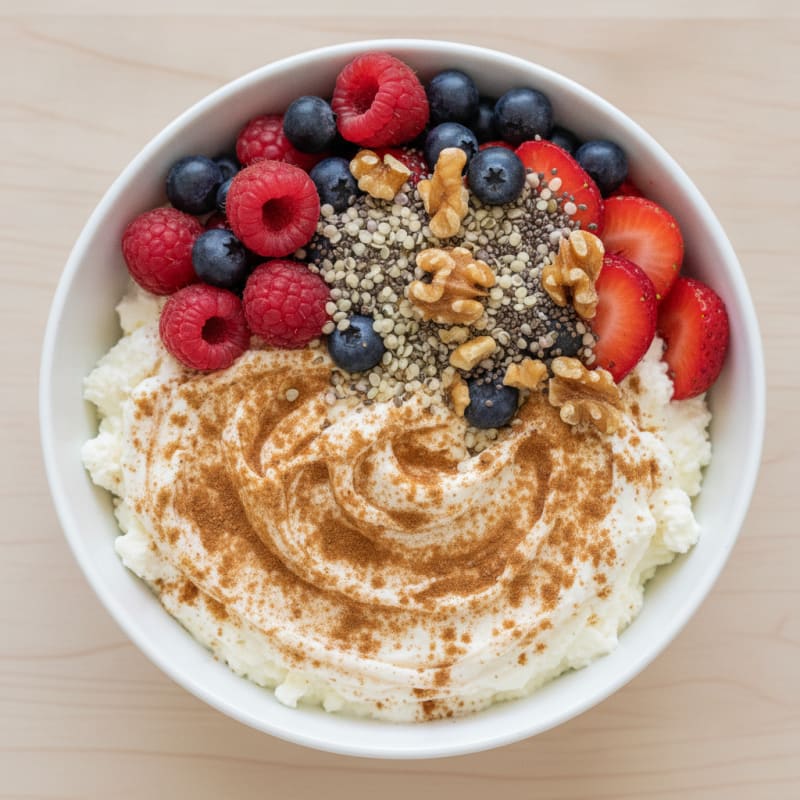 Quick Cottage Cheese with Berries
