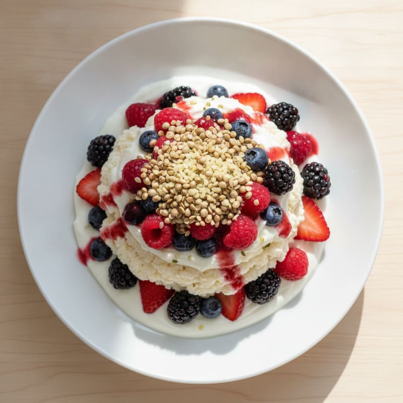 Greek Yogurt Protein Parfait with Mixed Berries