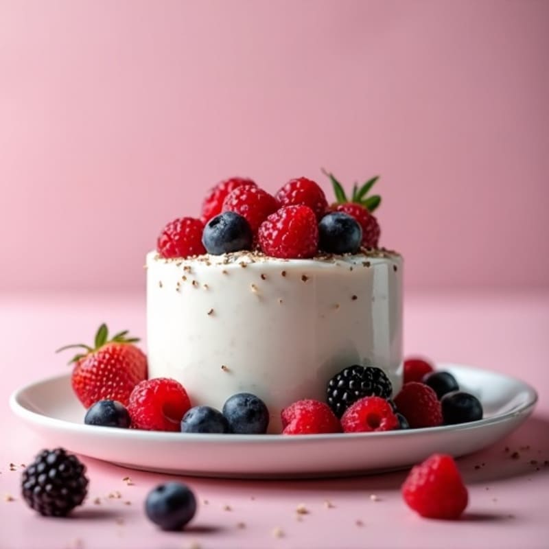 Silky Greek Yogurt Protein Mousse with Mixed Berries
