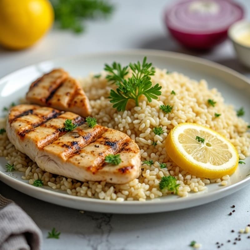 Fresh Herb and Lemon Basmati Rice Pilaf with Chicken