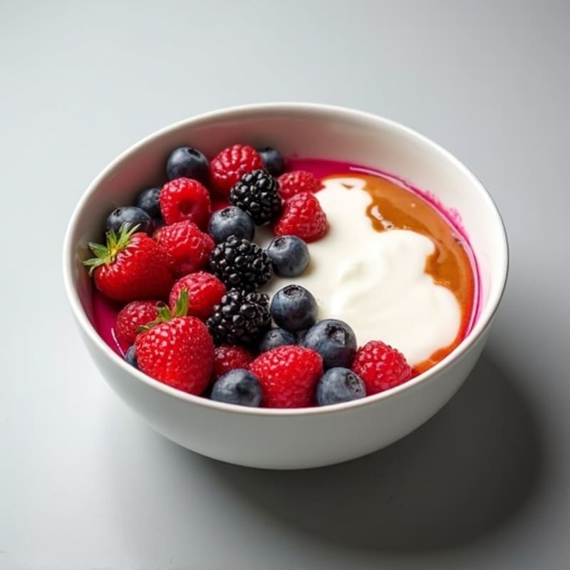Greek Yogurt Protein Bowl with Mixed Berries and Almond Butter