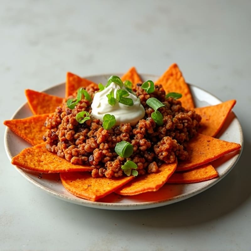 Crispy Sweet Potato Nacho Platter with Spiced Turkey