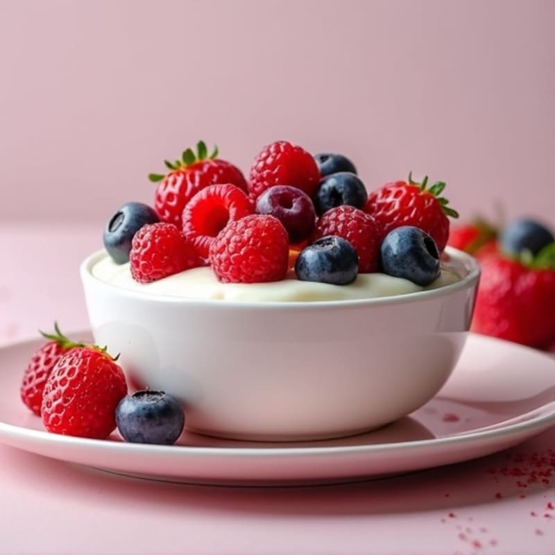 Silky Greek Yogurt Protein Pudding with Mixed Berries