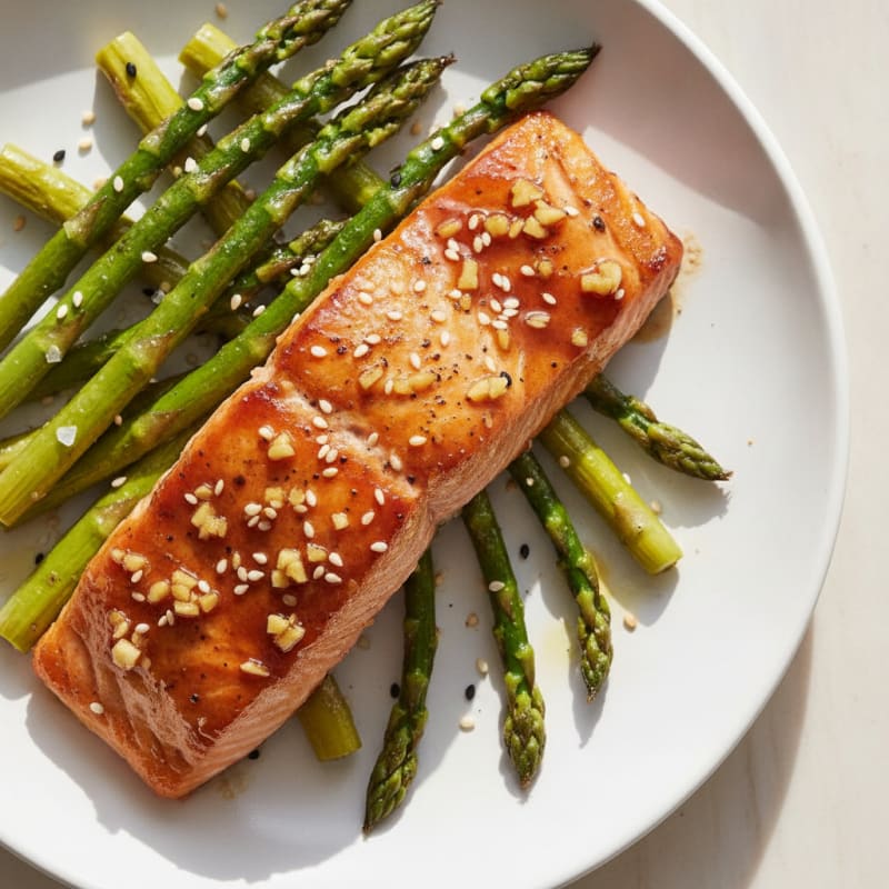 Teriyaki Glazed Salmon with Roasted Asparagus