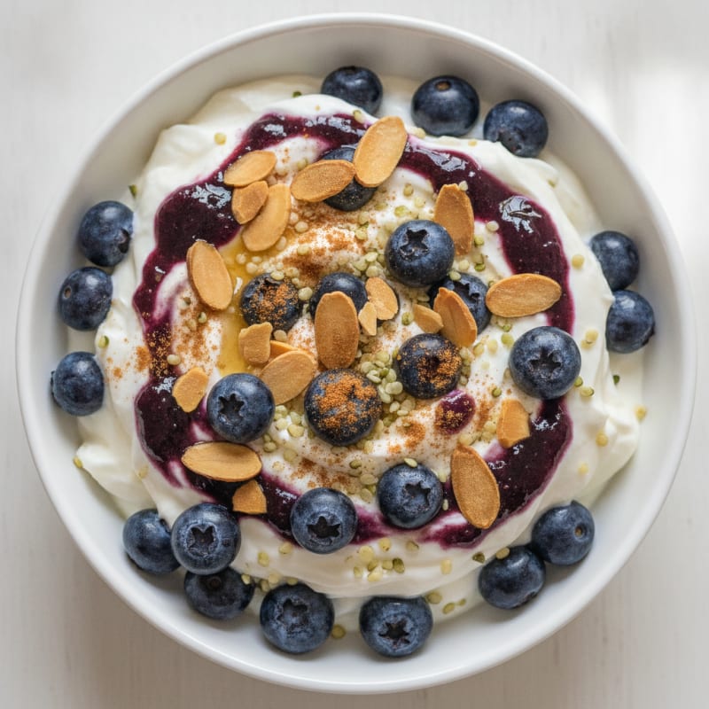 Blueberry-Almond Greek Yogurt Parfait