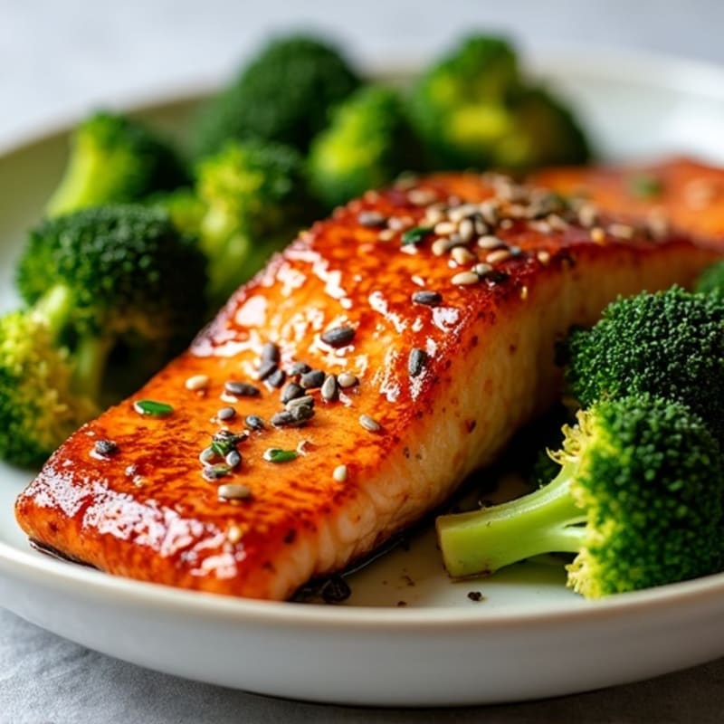 Sheet Pan Teriyaki Glazed Salmon with Roasted Broccoli