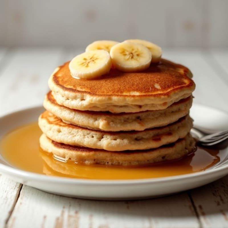 Whole Grain Banana Pancakes with Sweet Caramelized Bananas
