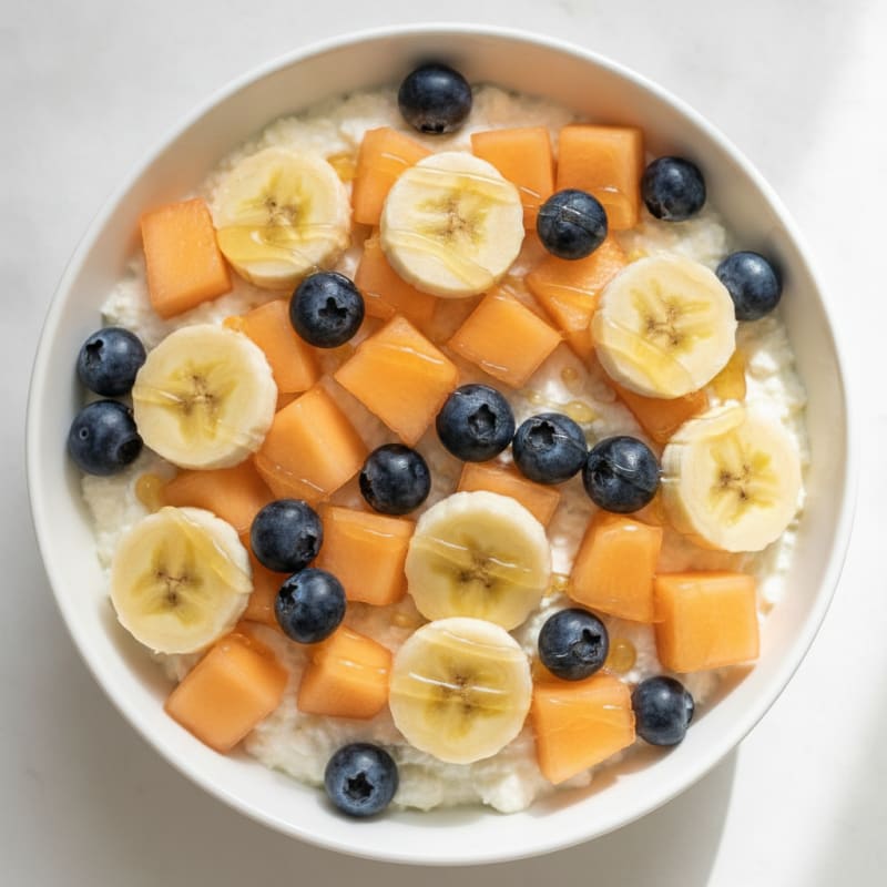 Greek Yogurt Protein Bowl with Banana and Cantaloupe
