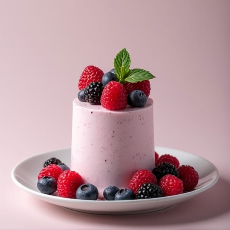 Greek Yogurt Protein Mousse with Mixed Berries