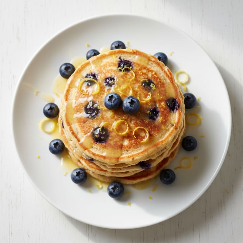 Blueberry Ricotta Pancakes with Lemon Zest