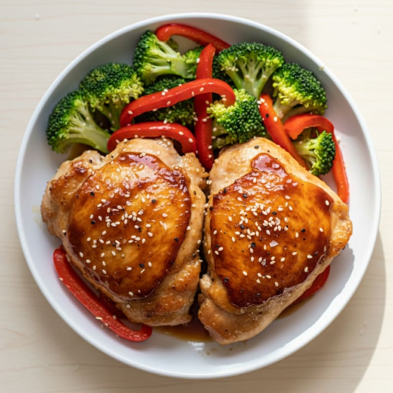 Crispy Teriyaki Glazed Chicken Thighs