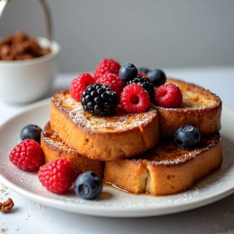 Fluffy Protein French Toast with Fresh Berries