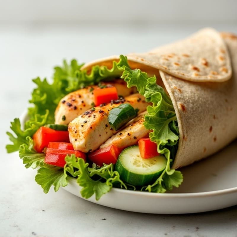 Lemon Herb Grilled Chicken and Crispy Veggie Wrap
