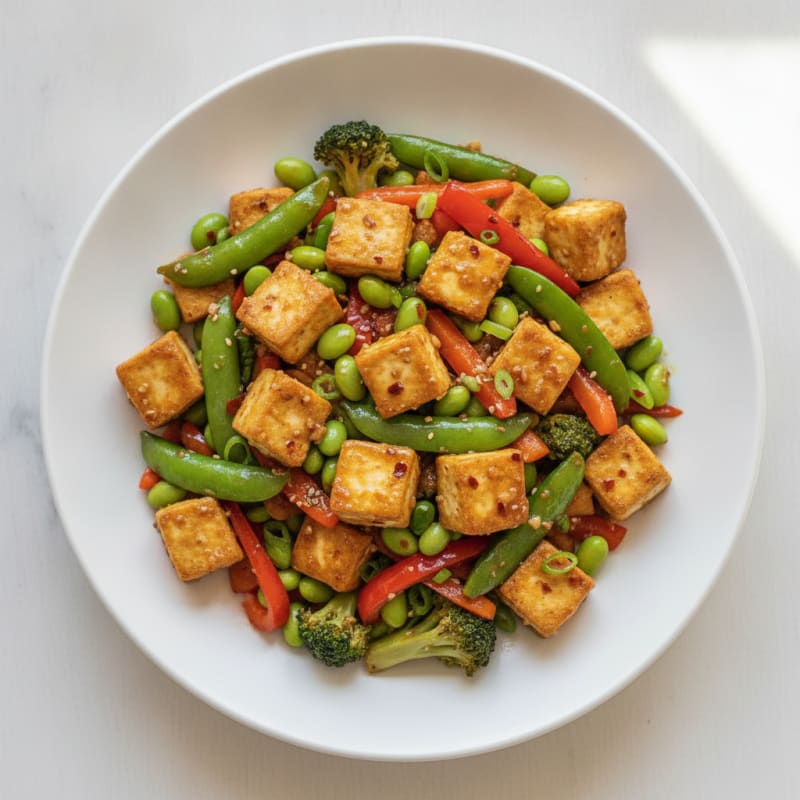 Garlic-Ginger Tofu Stir-Fry with Vegetables