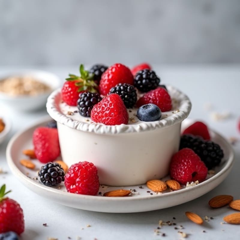 Silky Greek Yogurt Protein Pudding with Mixed Berries