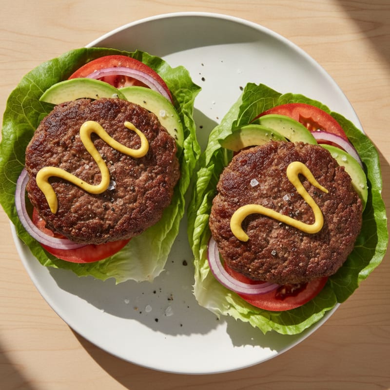 Classic Beef Burger Lettuce Wrap
