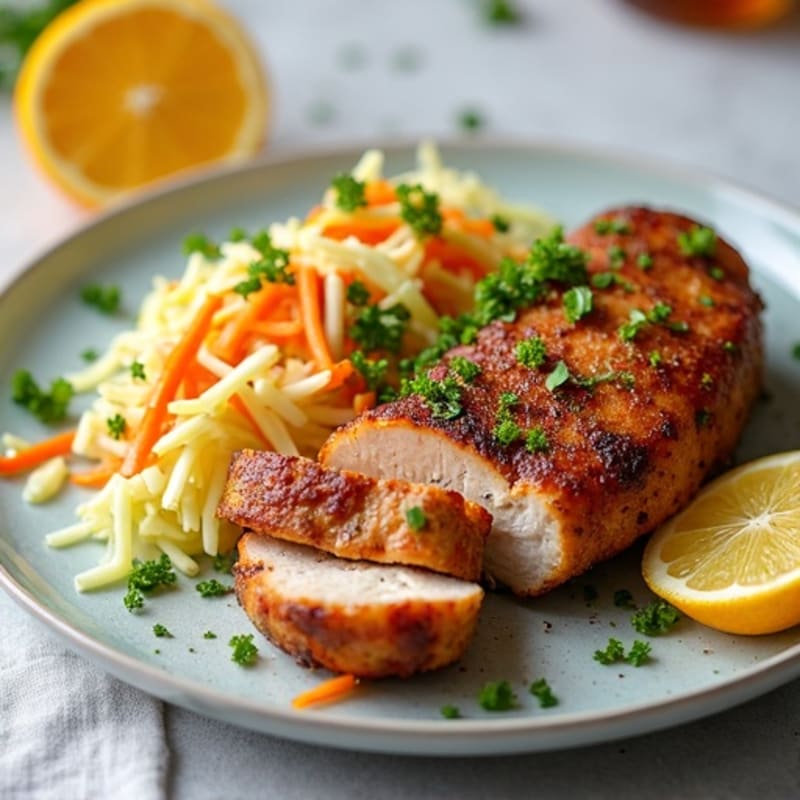Citrus-Herb Crispy Pork with Fresh Cabbage Slaw