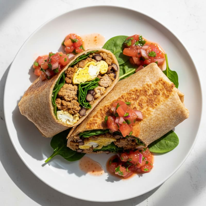 Loaded Breakfast Burrito with Salsa
