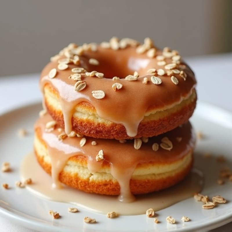 Baked Maple Cinnamon Oat Doughnuts