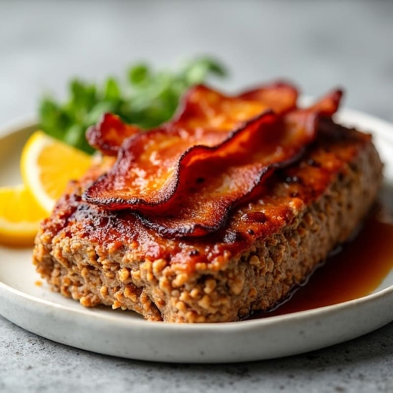 Lean Meatloaf with Smoky BBQ Glaze and Crispy Bacon