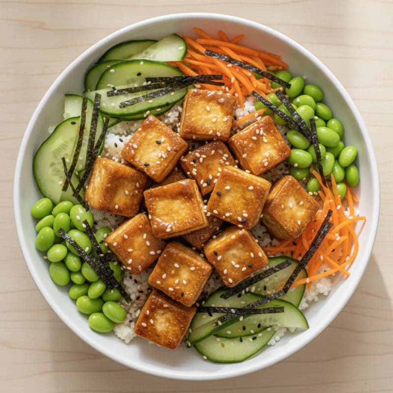 Teriyaki Tofu Sushi Bowl