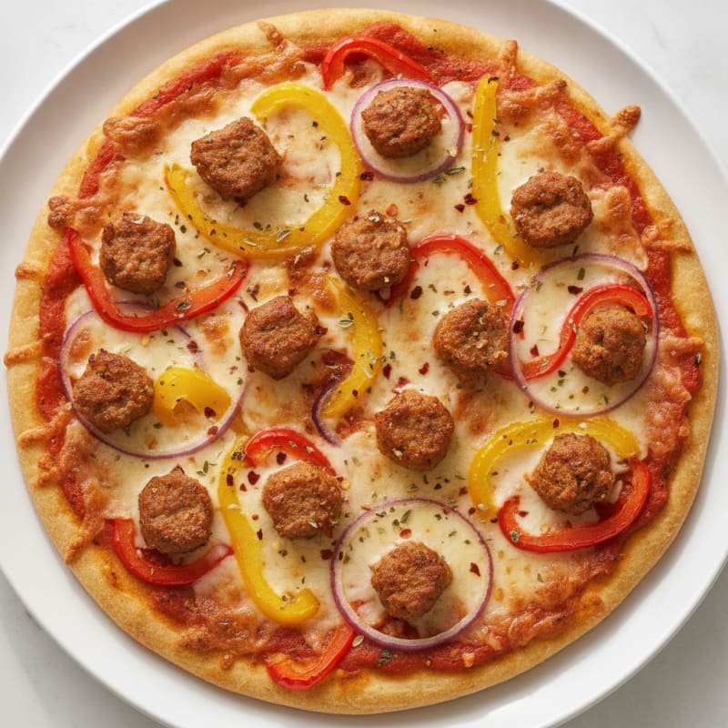 Chicken Sausage Pizza with Bell Peppers