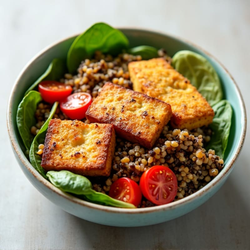 Lentil and Quinoa Power Bowl with Roasted Tofu