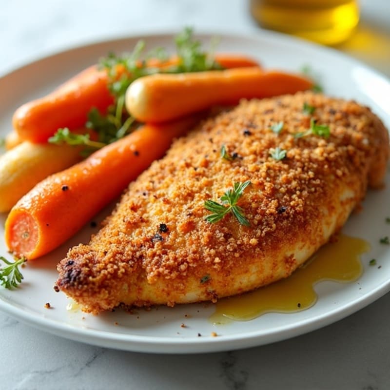 Crispy Baked Chicken with Roasted Root Vegetables