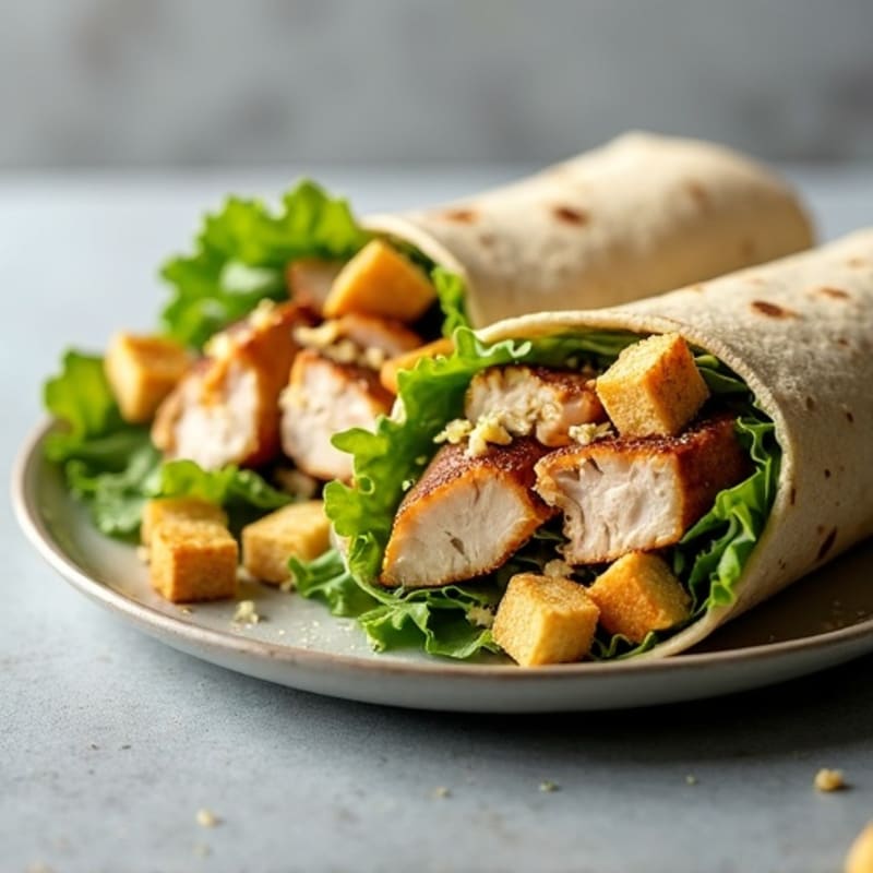 Grilled Chicken Caesar Wrap with Crisp Romaine