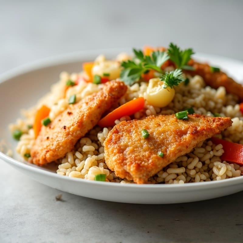 Crispy Chicken and Fresh Veggie Fried Rice