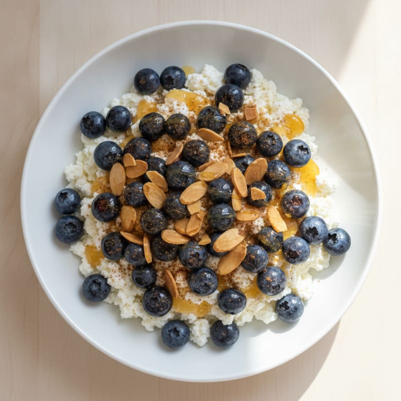 Cottage Cheese Berry Bowl with Almonds