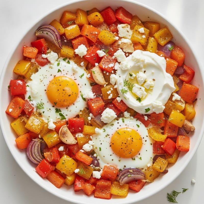 Baked Eggs with Roasted Vegetables