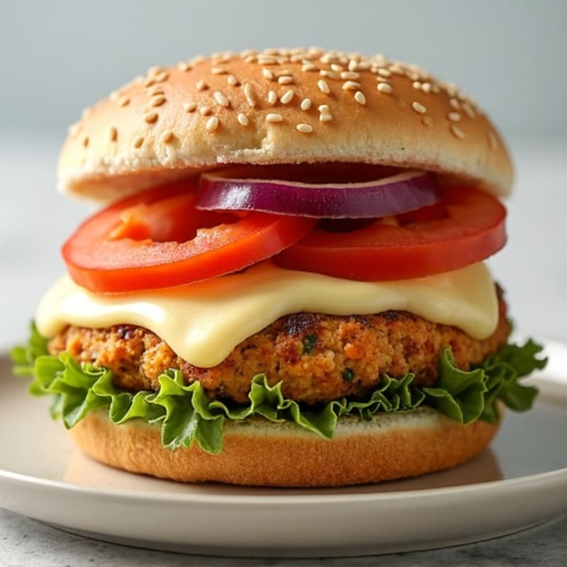 Crispy Baked Mozzarella-Stuffed Turkey Burger