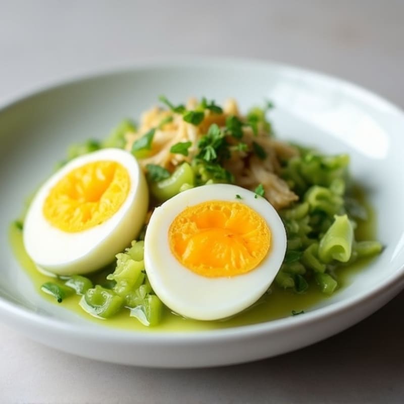 Hard-Boiled Eggs with Steamed Green Banana
