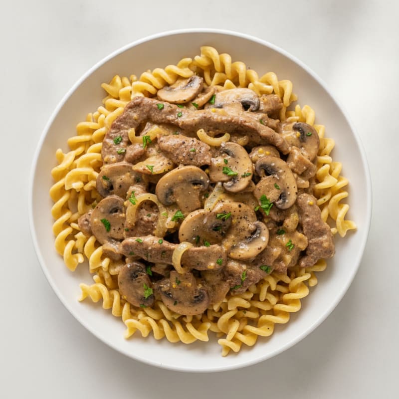 Classic Beef Stroganoff with Egg Noodles